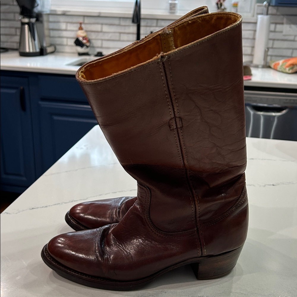 Frye Brown Leather Campus Boots - 9.5 D